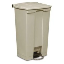 Rubbermaid Step Can, 23 Gal, Stationary, Rectangular, Plastic, Beige