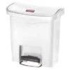 Rubbermaid Step Can, 4 Gal, Stationary, Rectangular, Plastic, White 2 Rubbermaid Step Can, 4 Gal, Stationary, Rectangular, Plastic, White -Rubbermaid PI Asset 1351447