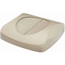 Rubbermaid COMMERCIAL PRODUCTS Trash Can Top: Untouchable, For 23 Gal Cntnr Cap, Drop, Beige -Rubbermaid PI Asset 1364876