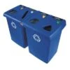 Rubbermaid (4) 23 Gal Rectangular Recycling Station, Plastic, Blue -Rubbermaid PI Asset 1418619