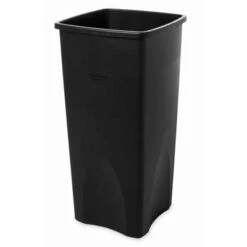 Rubbermaid Trash Can: Square, Black, 23 Gal Capacity, 15 1/2 In Wd/Dia, 31 In Ht -Rubbermaid PI Asset 1756200