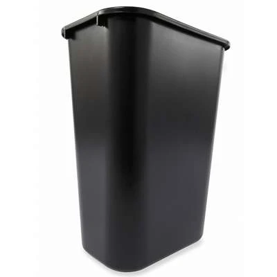 Rubbermaid Wastebasket, 10 Gal, Stationary, Rectangular, Plastic, Black 4 Rubbermaid Wastebasket, 10 Gal, Stationary, Rectangular, Plastic, Black - Image 2