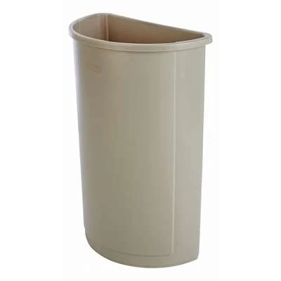 Rubbermaid Untouchable 21 Gal. Half-Round Open Top Utility Trash Can, 28"H, Beige 4 Rubbermaid Untouchable 21 Gal. Half-Round Open Top Utility Trash Can, 28"H, Beige - Image 2