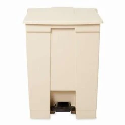 Rubbermaid Step Can, 18 Gal, Stationary, Rectangular, Plastic, Beige -Rubbermaid PI Asset 1766599