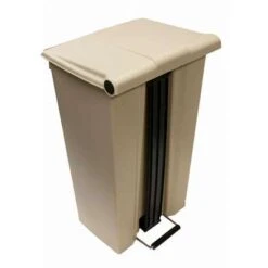 Rubbermaid Step Can, 23 Gal, Stationary, Rectangular, Plastic, Beige -Rubbermaid PI Asset 1766600