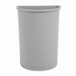 Rubbermaid Trash Can, 21 Gal, Stationary, Half-Round, Plastic, Gray -Rubbermaid PI Asset 1767703