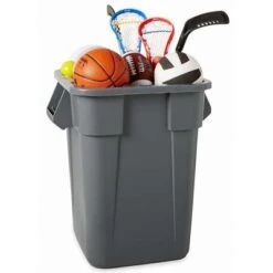 Rubbermaid BRUTE 40 Gal. Square Open Top Utility Trash Can, 28-3/4"H, Gray -Rubbermaid PI Asset 1767704