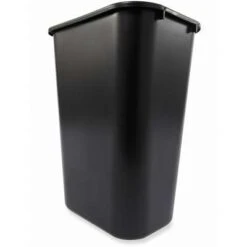 Rubbermaid Wastebasket, 10 Gal, Stationary, Rectangular, Plastic, Black 8 Rubbermaid Wastebasket, 10 Gal, Stationary, Rectangular, Plastic, Black -Rubbermaid PI Asset 1768285