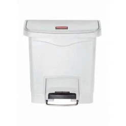 Rubbermaid Step Can, 4 Gal, Stationary, Rectangular, Plastic, White -Rubbermaid PI Asset 1771692