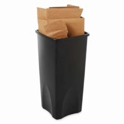 Rubbermaid Trash Can: Square, Black, 23 Gal Capacity, 15 1/2 In Wd/Dia, 31 In Ht -Rubbermaid PI Asset 1771706
