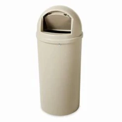 Rubbermaid Marshal 15 Gal. Round Dome Top Utility Trash Can, 36-1/2"H, Beige -Rubbermaid PI Asset 1771876