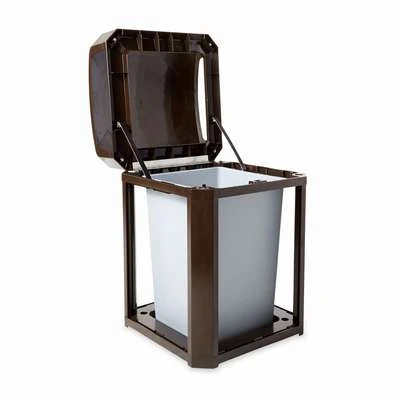 Rubbermaid Trash Can: Landmark Series, Square, Canopy Top, 35 Gal Capacity 4 Rubbermaid Trash Can: Landmark Series, Square, Canopy Top, 35 Gal Capacity - Image 2