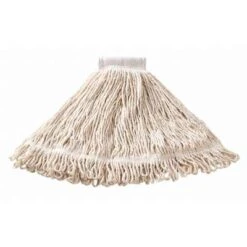 Rubbermaid Wet Mop: Cotton, 18 Oz. Dry Wt, 5 In Headband Size, White, Launderable -Rubbermaid PI Asset 1985052