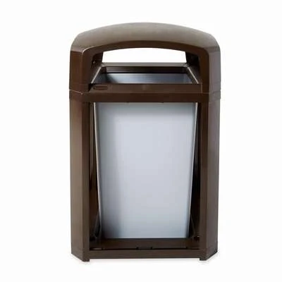 Rubbermaid Trash Can: Landmark Series, Square, Canopy Top, 35 Gal Capacity 5 Rubbermaid Trash Can: Landmark Series, Square, Canopy Top, 35 Gal Capacity - Image 3