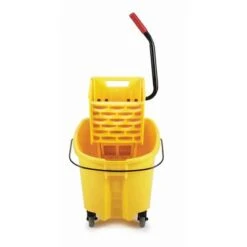 Rubbermaid Mop Bucket And Wringer: 6 1/2 Gal Capacity, Yellow, Side Press -Rubbermaid PI Asset 1990890