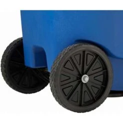 Rubbermaid BRUTE 95 Gal. Rectangular Flat Top Roll Out Trash Can, 45-13/32"H, Blue -Rubbermaid PI Asset 927441