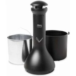 Rubbermaid 7 Gal. Cigarette Receptacle, 39" Height, 13" Base Dia., Metal, Black -Rubbermaid PI Asset 927793