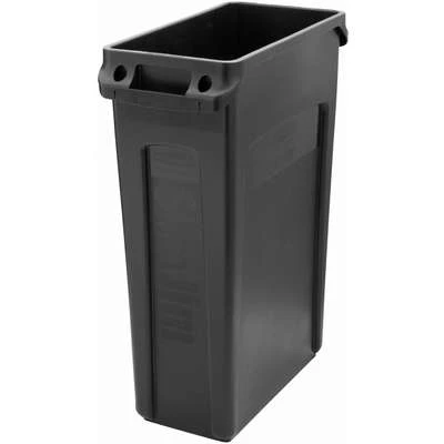 Rubbermaid Slim Jim 23 Gal. Rectangular Open Top Utility Trash Can, 30"H, Black 4 Rubbermaid Slim Jim 23 Gal. Rectangular Open Top Utility Trash Can, 30"H, Black - Image 2
