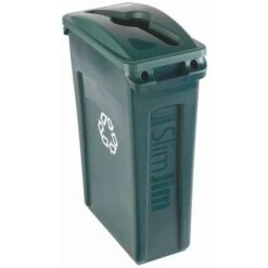 Rubbermaid 23 Gal. Rectangular Recycling Can, Plastic, Green -Rubbermaid PI Asset 930218
