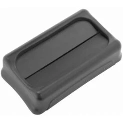 Rubbermaid Slim Jim Series Trash Can Top, Rectangular, Drop, 23 Gal., Black 6 Rubbermaid Slim Jim Series Trash Can Top, Rectangular, Drop, 23 Gal., Black -Rubbermaid PI Asset 930220