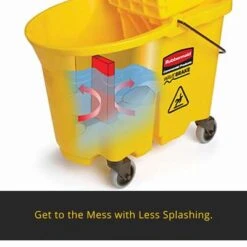 Rubbermaid Red Polypropylene Mop Bucket And Wringer, 8-3/4 Gal. 11 Rubbermaid Red Polypropylene Mop Bucket And Wringer, 8-3/4 Gal. -Rubbermaid PI Asset 930225 1