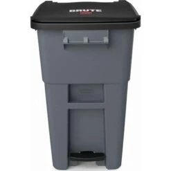 Rubbermaid BRUTE 50 Gal. Rectangular Flat Top Roll Out Trash Can, 39-37/64"H, Gray -Rubbermaid PI Asset 948601
