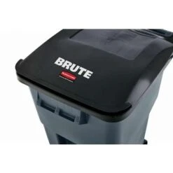 Rubbermaid BRUTE 50 Gal. Rectangular Flat Top Roll Out Trash Can, 39-37/64"H, Gray -Rubbermaid PI Asset 948603