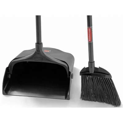 Rubbermaid 28" Lobby Broom And Dust Pan With Synthetic, Black Bristles 4 Rubbermaid 28" Lobby Broom And Dust Pan With Synthetic, Black Bristles - Image 2