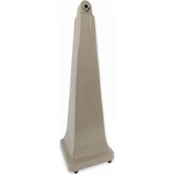 Rubbermaid 1 Gal. Cigarette Receptacle, 39-1/2" Height, 12-1/4" Base Dia., Plastic, Tan -Rubbermaid PI Asset 949521