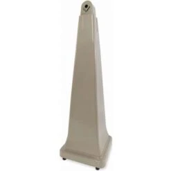 Rubbermaid 1 Gal. Cigarette Receptacle, 39-1/2" Height, 12-1/4" Base Dia., Plastic, Tan -Rubbermaid PI Asset 949522