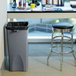 Rubbermaid Untouchable 23 Gal. Square Open Top Utility Trash Can, 30-7/8"H, Gray -Rubbermaid PI Asset 950018