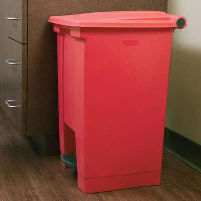 Rubbermaid 12 Gal. Rectangular Flat Top Utility Trash Can, 23-5/8"H, Red 6 Rubbermaid 12 Gal. Rectangular Flat Top Utility Trash Can, 23-5/8"H, Red - Image 4