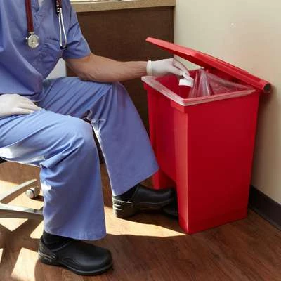 Rubbermaid 12 Gal. Rectangular Flat Top Utility Trash Can, 23-5/8"H, Red 7 Rubbermaid 12 Gal. Rectangular Flat Top Utility Trash Can, 23-5/8"H, Red - Image 5