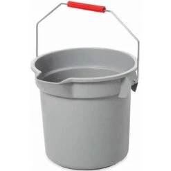 Rubbermaid Bucket: 3 1/2 Gal Bucket Capacity, HDPE, Gray -Rubbermaid PI Asset 950024