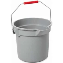 Rubbermaid Bucket: 3 1/2 Gal Bucket Capacity, HDPE, Gray -Rubbermaid PI Asset 950025