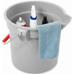 Rubbermaid Bucket: 3 1/2 Gal Bucket Capacity, HDPE, Gray -Rubbermaid PI Asset 950026