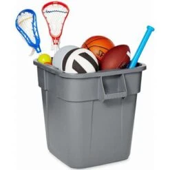 Rubbermaid BRUTE 28 Gal. Square Open Top Utility Trash Can, 22-1/2"H, Gray 8 Rubbermaid BRUTE 28 Gal. Square Open Top Utility Trash Can, 22-1/2"H, Gray -Rubbermaid PI Asset 958428