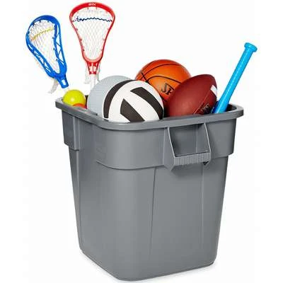 Rubbermaid BRUTE 28 Gal. Square Open Top Utility Trash Can, 22-1/2"H, Gray 5 Rubbermaid BRUTE 28 Gal. Square Open Top Utility Trash Can, 22-1/2"H, Gray - Image 3