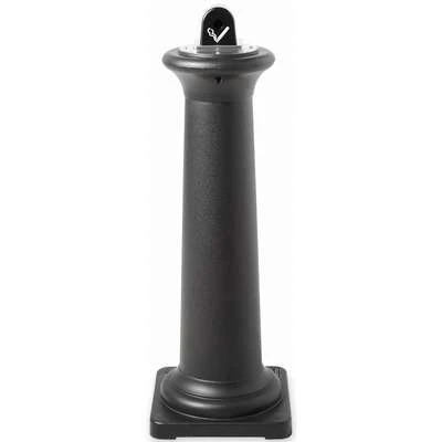 Rubbermaid 1 Gal. Cigarette Receptacle, 38-1/4" Height, 13" Base Dia., Plastic, Black 4 Rubbermaid 1 Gal. Cigarette Receptacle, 38-1/4" Height, 13" Base Dia., Plastic, Black - Image 2