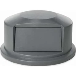 Rubbermaid BRUTE Series Trash Can Top, Round, Dome With Push Door, 44 Gal., Gray -Rubbermaid PI Asset 965172