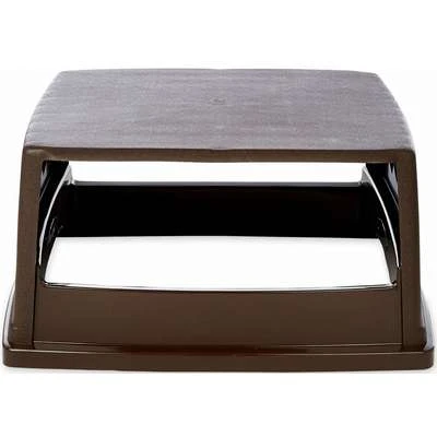 Rubbermaid Glutton Series Trash Can Top, Rectangular, Canopy, 56 Gal., Brown 4 Rubbermaid Glutton Series Trash Can Top, Rectangular, Canopy, 56 Gal., Brown - Image 2