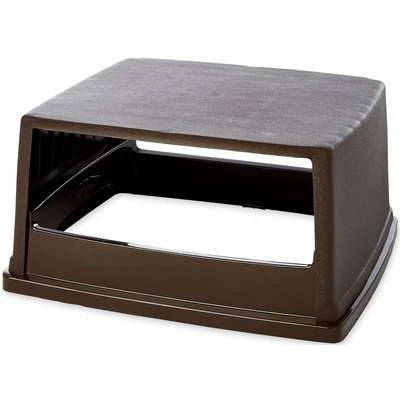 Rubbermaid Glutton Series Trash Can Top, Rectangular, Canopy, 56 Gal., Brown 5 Rubbermaid Glutton Series Trash Can Top, Rectangular, Canopy, 56 Gal., Brown - Image 3