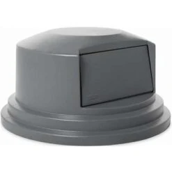 Rubbermaid BRUTE Series Trash Can Top, Round, Dome With Push Door, 55 Gal., Gray 11 Rubbermaid BRUTE Series Trash Can Top, Round, Dome With Push Door, 55 Gal., Gray -Rubbermaid PI Asset 965195