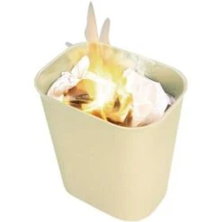 Rubbermaid 10 Gal. Rectangular Open Top Decorative Fire-Resistant Wastebasket, 20"H, Beige -Rubbermaid PI Asset 966232
