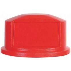 Rubbermaid BRUTE Series Trash Can Top, Round, Dome With Push Door, 32 Gal., Red -Rubbermaid PI Asset 966233