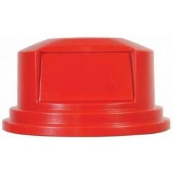 Rubbermaid BRUTE Series Trash Can Top, Round, Dome With Push Door, 55 Gal., Red -Rubbermaid PI Asset 966234