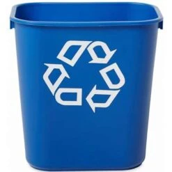 Rubbermaid 3-1/4 Gal. Rectangular Recycling Wastebasket, Plastic, Blue -Rubbermaid PI Asset 966241