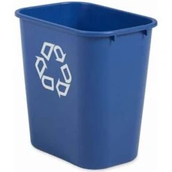 Rubbermaid 7 Gal. Rectangular Recycling Wastebasket, Plastic, Blue 9 Rubbermaid 7 Gal. Rectangular Recycling Wastebasket, Plastic, Blue -Rubbermaid PI Asset 966245