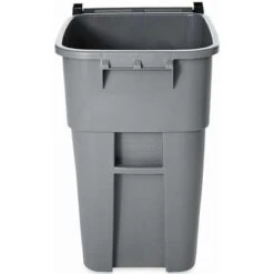 Rubbermaid BRUTE 50 Gal. Rectangular Flat Top Roll Out Trash Can, 36-1/2"H, Gray -Rubbermaid PI Asset 966317