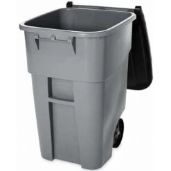 Rubbermaid BRUTE 50 Gal. Rectangular Flat Top Roll Out Trash Can, 36-1/2"H, Gray -Rubbermaid PI Asset 966319